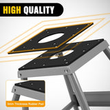 Universal Dirtbike Pit Stand Non-Slip Rubber Top Off-Road Steel Heavy Duty Moto Removable Maintenance Motocross Stand Hoist Lift Jack 1000LBS Capacity Silver