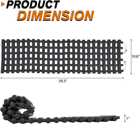 Tire Traction Mats,7 Ton Heavy-Duty Recovery Tracks for Off-Road 4X4,SUV,Truck & Van in Snow,Mud,Ice & Sand,39 InchPortable Emergency Devices with Storage Bag (2 Pack)