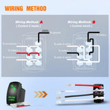 NAV/ANC Rocker Switch 7Pin Navigation Anchor Lights Toggle On Off DPDT Laser Etched 12V 24V Jumper Wires for ARB Carling NARVA Style Marine Boat Ship Vessel