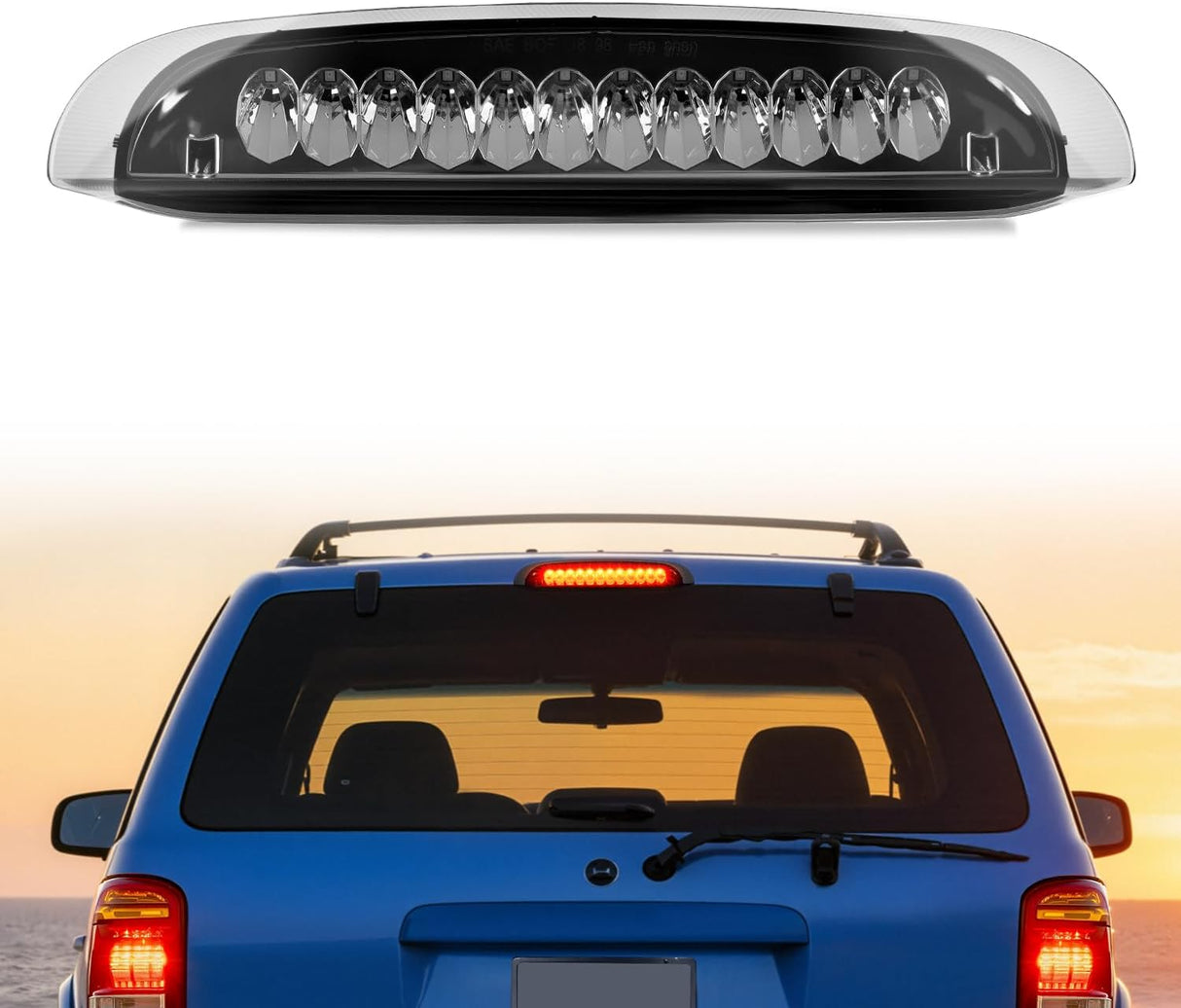 Third Brake Light for Ford Explorer 1998 1999 2000 2001, Smoked | for Ford Explorer 1998 1999 2000 2001, High Mount 3rd Stop LED Van SUV Rear Cab Center Lamp Tail Replacement