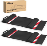 Garage Parking Mat, Durable Wheel Stop Pad Parking Aid with Reflective Strips for or Cars SUVs Trucks, 2-Pack