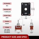 Heavy Duty Toggle Switch Waterproof 2 Pin 2 Position ON Off SPST 12V DC 30A with Mounting Panel and Weatherproof Cap Cover for Auto Car Marine Boat Automotive