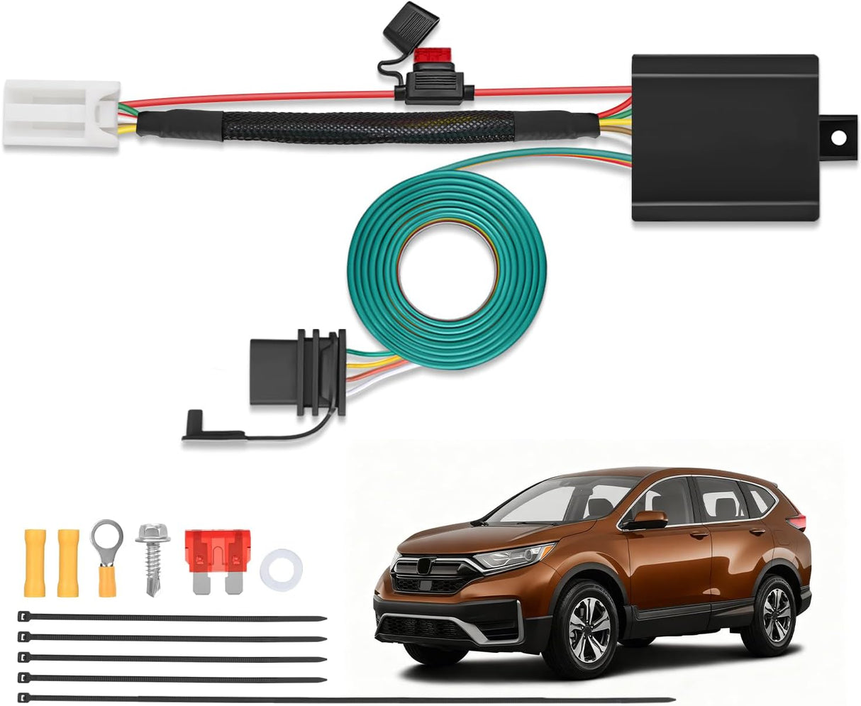 4 Pin Trailer Wiring Harness Kit 56370 Vehicle Standard 4 Way Connector Custom for 2017 2018 2019 2020 2021 2022 2023 2024 2025 Honda CRV CR-V Simple Fit Tow Hitch Harness