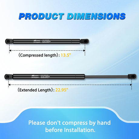 Rear Window Glass Struts 6602 for Jeep Wrangler JK 2007-2010, Rear Shocks Gas Struts 23 Inch, 2PCS Set Rod