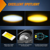 Motorcycle Driving Lights 1.7 inch White Amber Spot Beam Fog Light LED Pods IP67 Waterproof Auxiliary Offroad Lighting for Motorbike Dirt Bike e-Bike Scooter Snowmobile ATV UTV SUV Truck