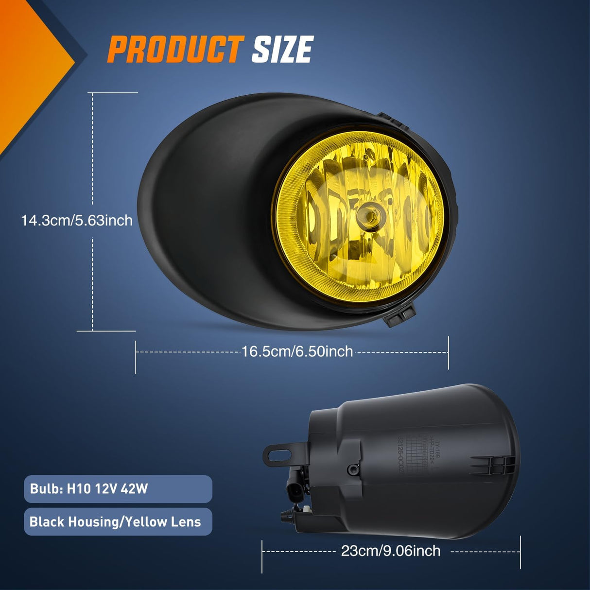 Fog Light Assembly Compatible with 2007-2013 Toyota Tundra | 2008 2009 2010 2011 Toyota Sequoia w/Metal Bumper Model Yellow Lens Driver and Passenger Side