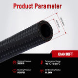 10AN 10FT CPE Nylon Stainless Steel Braided Fuel Line Hose Only | High Pressure Oil Gas Diesel Tube for Transmission Oil Cooler Vacuum Lines