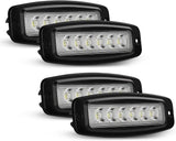 4Pcs 18W Spot LED Work Light Driving Bar Off Road Flush Mount For Jeep Truck(15028S-C)
