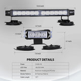 14.5 Inch 30LED Strobe Light Bar Double Side Rooftop Red Blue