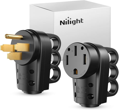 50 Amp RV Male and Female Plug Set 14-50P 14-50R Receptable 125V/250V Volt Heavy Duty Electrical Camper ETL Listed for Caravan Motorhome Van Trailer