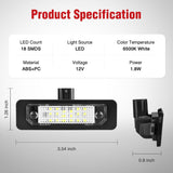 License Plate Lights Compatible with 2010 2011 2012 2013 2014 Ford Mustang 2008 2009 Ford Mercury Sable 2014 2015 Ford Edge 2010-2018 Ford Taurus with Black housing 6000K White 2PCS Pack
