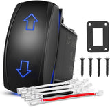 Arrows Motor Polarity Reverse Momentary Rocker Switch DPDT 20A 12V 24V 7PIN (ON) Off (ON) Toggle Wire Up Down Carling for Car Boat Truck Linear Actuator Trailer