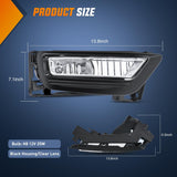 Fog Lights Assembly Compatible with 2013 2014 2015 Honda Accord (4-door Sedan) w/H8 12V 25W Bulbs Clear Lens Driver and Passenger Side
