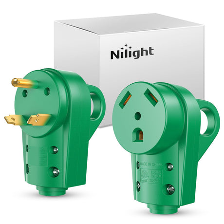 30 Amp RV Male and Female Plug Set 125 Volt Heavy Duty TT-30P and TT-30R Receptable ETL Listed for Electrical Camper Caravan Motorhome Van Trailer
