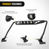 Windshield Frame Cover with 4 x LED Lights Insert Roof Sun Visor Cowl Body Armor Compatible with 2018-2026 Jeep Wrangler JL JLU & Gladiator JT (Excluding JL 4xe & JT Mojave)