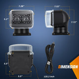 Boat Spotlight 60W 5000LM Magnetic LED Light 12V-24V Offroad | Remote Controlled 360° Rotating Spotlight with Magnetic Base for Boats Trucks Utvs Tractors Hunting and Search