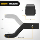 Forged Trailer Hitch Mount Fits 2 Inch Receiver Square 5/8 Inch Hitch Pin Clip 17000 lbs 4 Inch Drop, 1-1/4 Inch Hole, Gloss Black Powder Coat