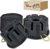 Trailer Jack Block, 6 Inch RV Camper Stabilizer Blocks for Travel Trailer with Bag, Heavy Duty RV Leveling Block with 40000lbs Capacity Universal for Tongue Jack Post Foot 5th Wheels Black 2 Pack