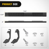 Running Boards for Toyota Tacoma 2005-2023 Double Cab | for 2 Full-Size Door & 2 Half-Size Door 6 Inch Side Step Nerf Bars Stainless Steel Black