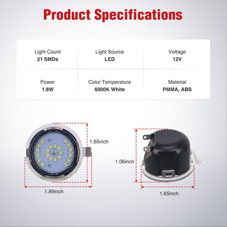 2PCS LED Side Mirror Puddle Lights Compatible with 2007-2020 Toyota Tundra 2008-2020 Toyota Sequoia, 6000K White