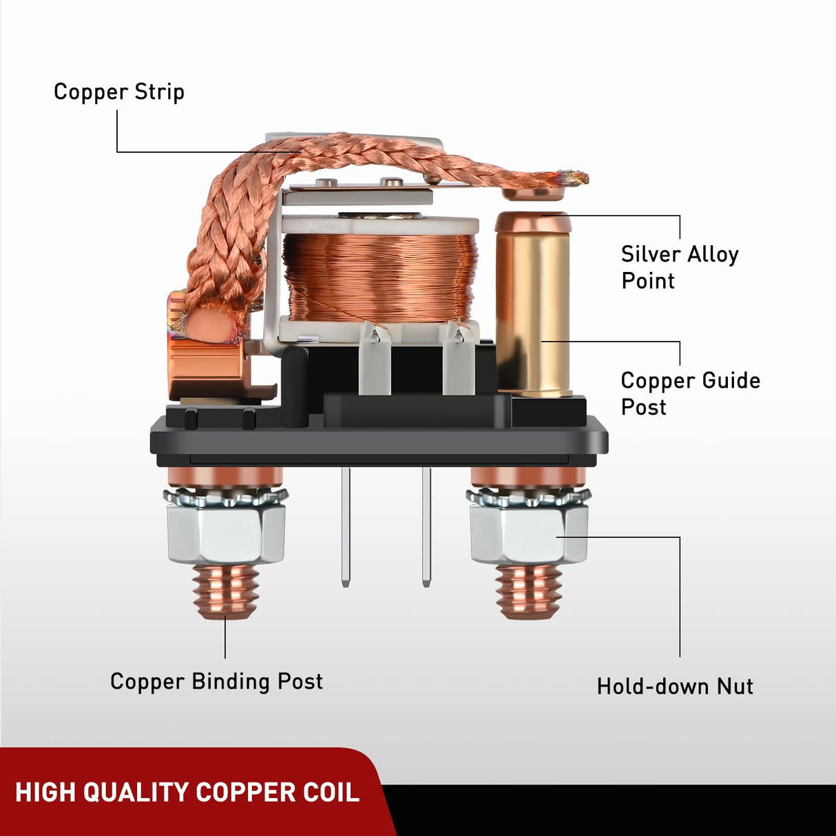 200A Starter Relay 4 Pin Split Switch 12V Continuous Heavy Duty SPST High Current Terminal Car On Off Control for Automotive Truck RV Camper