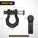 2 Pack 3/4 Inch D-Ring Separate Shackle with 7/8 Inch Lock Pin 45,000 lbs Break Strength, Off Road Recovery Shackle with Isolators Washers for Use with Tow Strap, Winch, Truck Vehicle (Black)