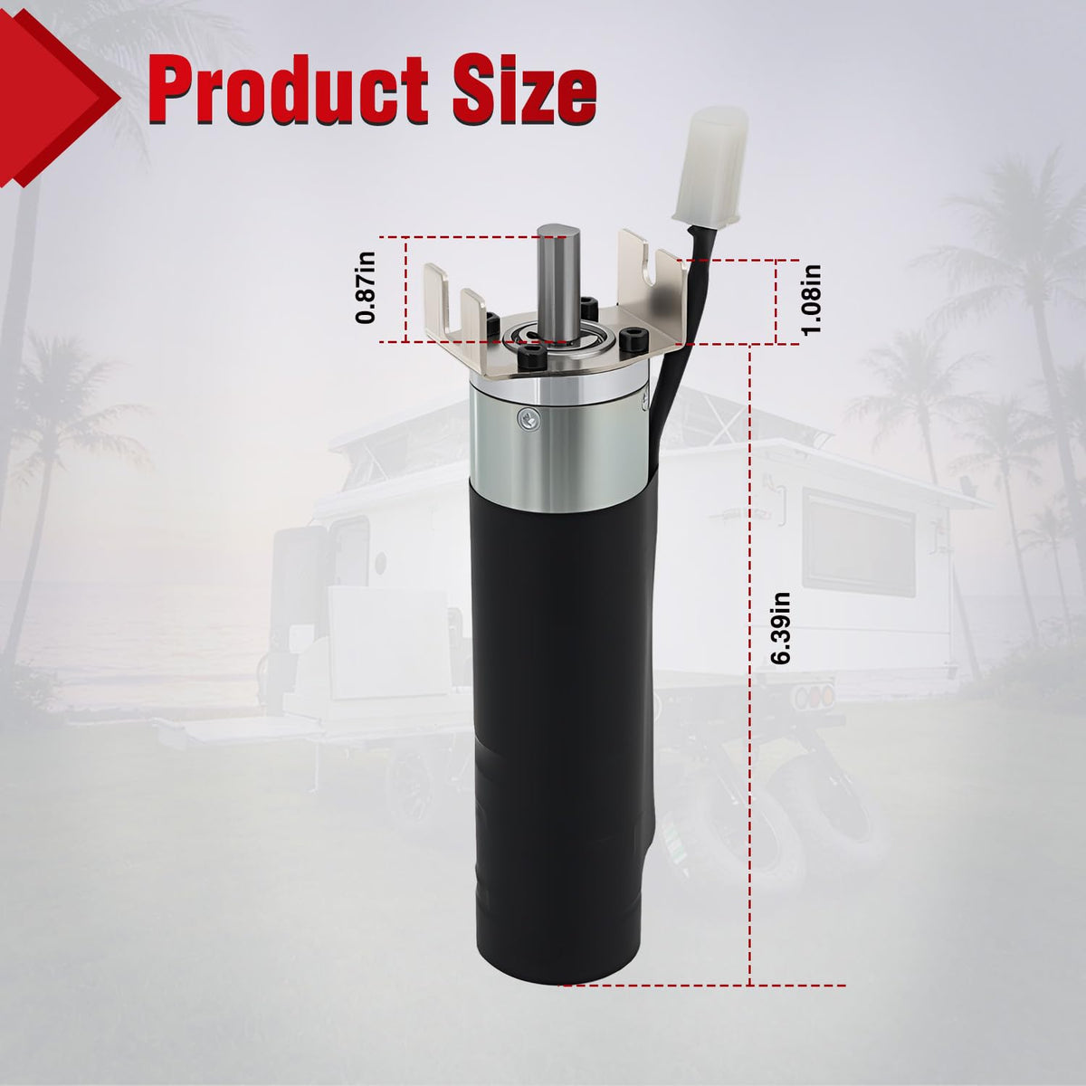 364262 RV in-Wall Slide-Out Motor with Brake Lippert SlimRack | Brake 42mm Mid Torque Motor Compatible with Lippert SlimRack Schwintek in Wall Slide System for Travel Trailer Camper