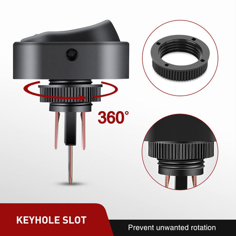 5PCS LED Lighted Rocker Switch 12V Blue LED Illuminated ON Off Toggle 30A 3Pin SPST Oval Shaped 12mm Hole for Automotive Car Truck RV Motorcycles Marine Boats