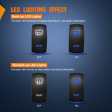 Rear Rocker Switch Led Light Bar Switch 5 Pin Laser On Off | SPST Switches 20A/12V 10A/24V Blue with Jumper Wires Set for Cars Trucks Boats ATVs UTVs RVs