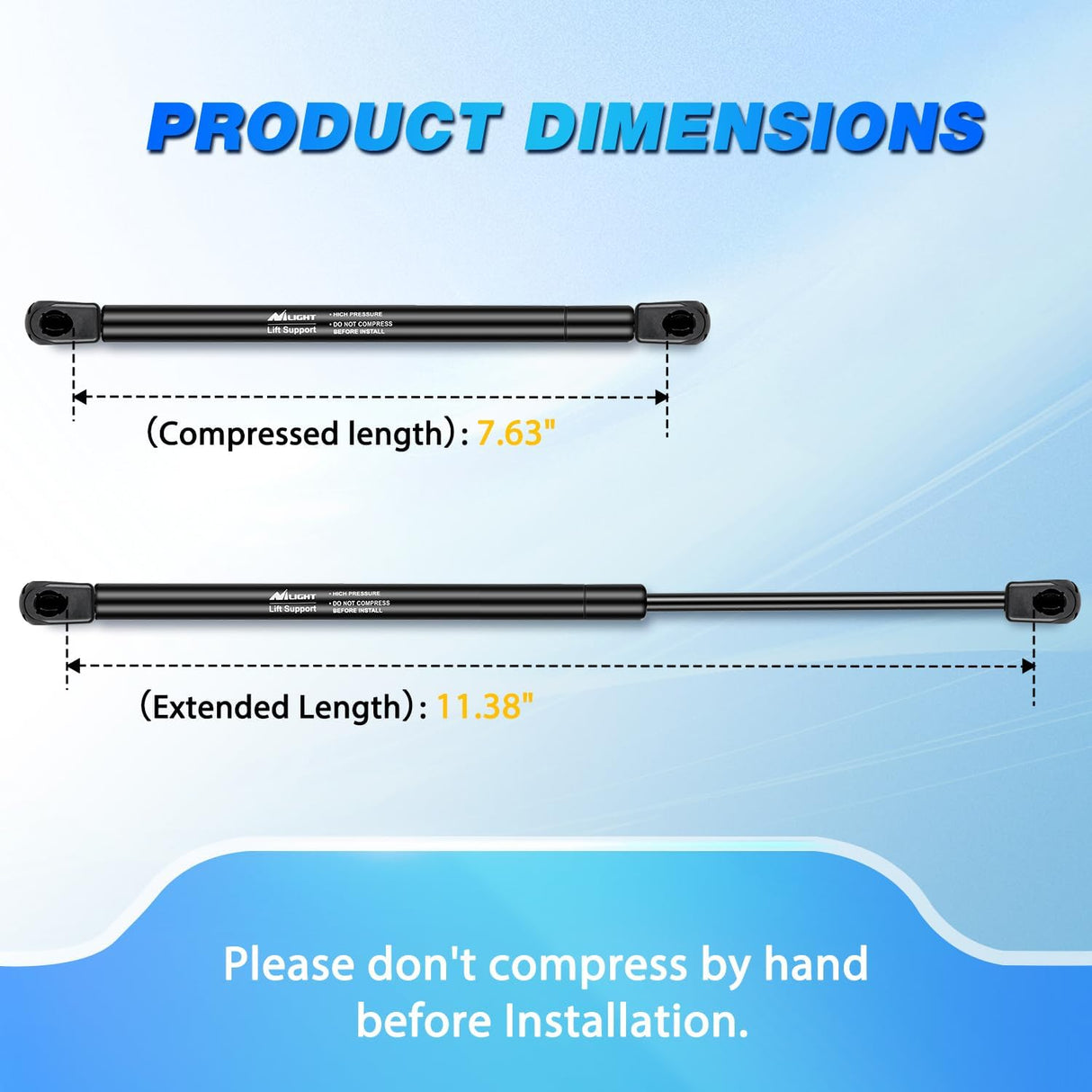 Rear Hatch Struts 6657 for Dodge Challenger 2008-2016, Tailgate Lift Supports Rear Door Shocks 12 Inch, 2PCS Set Rod
