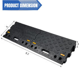 Portable Plastic Curb Ramps - 3.9 Inch Rise Interlocking Threshold Ramp for Scooter Wheelchair Motorcycle Dolly, Lightweight 2 Pack