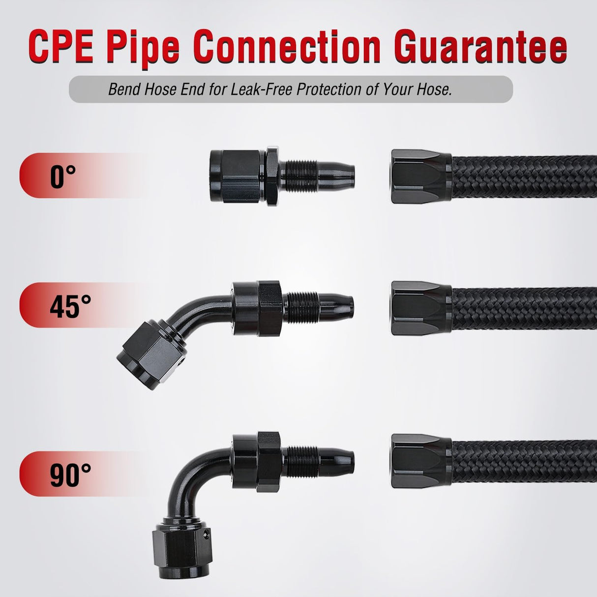 6AN 10FT CPE Fuel Hose Kit with 8PCS AN6 Fittings&Hose Separators | CPE Nylon Stainless Steel Braided Oil Gas Diesel Fuel Hose End Fitting Kit for Transmission Oil Cooler Vacuum Lines