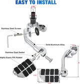 1.25 Inch Motorcycle Highway Pegs For Harley Davidson Touring Road King Street Glide Sportster Adjustable Long Angled Foot Pegs Universal For 1-1/4 Inch Engine Guard Crash Bars Highway Footpegs Chrome