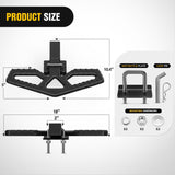 Tow Hitch Step Bar 2 Inch Receiver Bumper Guard Jeep Truck SUV Van | Rear Bumper Protector Heavy Duty Steel 350lbs Capacity Wide Non-Slip 5/8 Inch Pin Clip Anti-Rattle Stabilizer Rust-Resistant