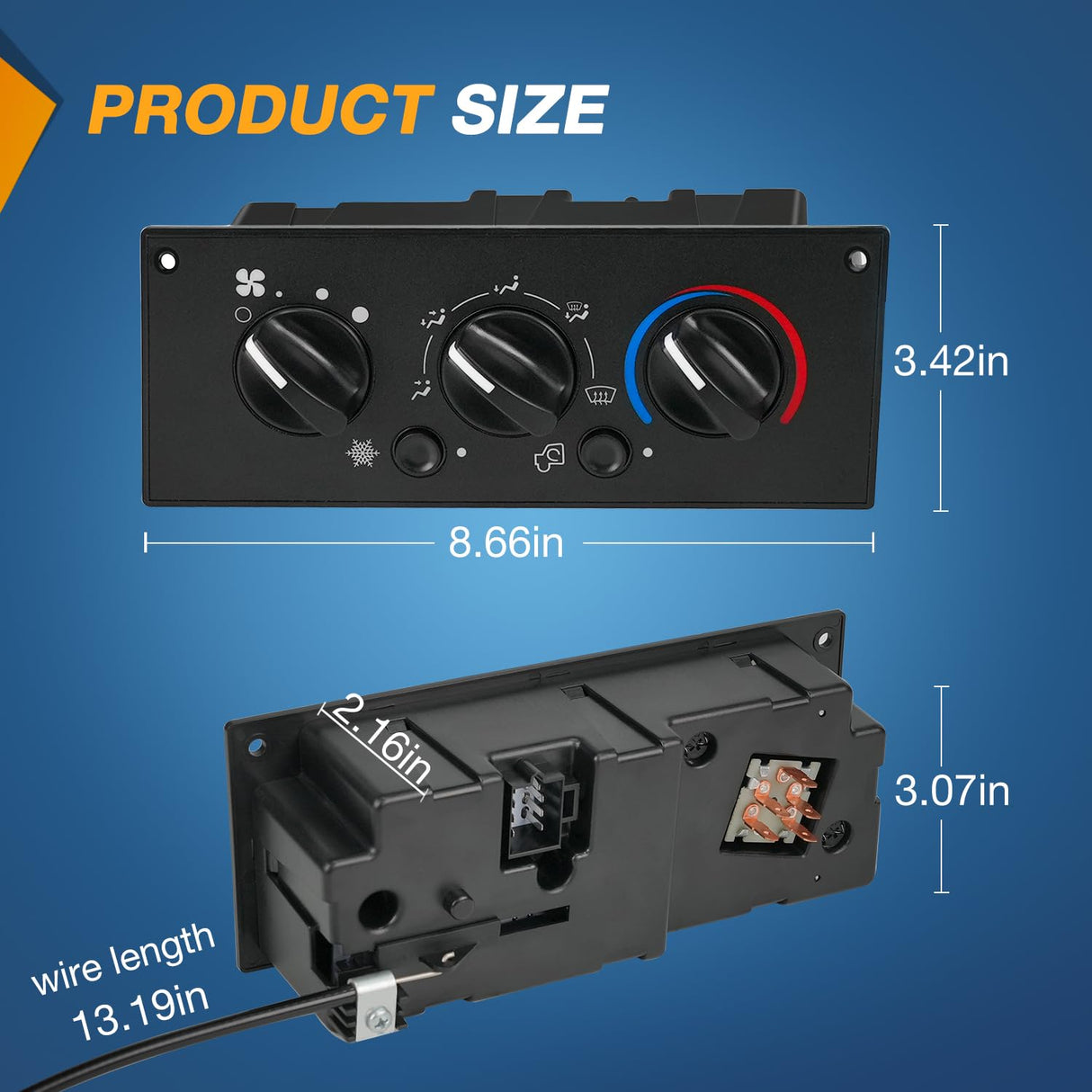 A/C Heater Climate Control Module Switch Compatible with 2002 2003 2004 2005 2006 Kenworth T800 W900 C500 T600A Truck Replacement Air Conditioning Panel