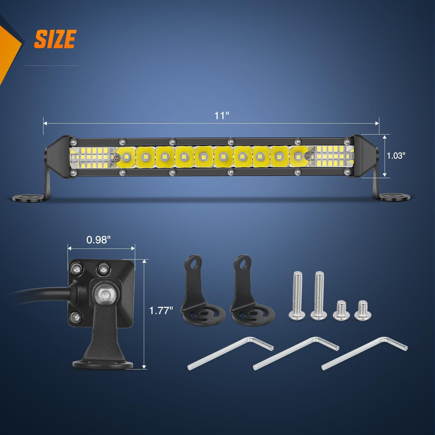 11" 78W 26LED Single Row Ultra-Slim Spot Flood LED Light Bars Nilight