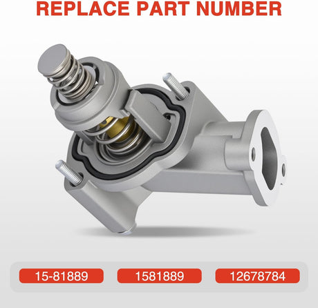 Aluminium Thermostat Housing Assembly Fit for Cadillac ATS CT6 CTS 2016-2019 CT5 20-23 Chevy Camaro Colorado 16-22 GMC Canyon 17-22 Engine Coolant Thermostat Housing for Car 15-81889 12678784