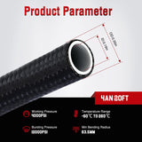 4AN 20FT PTFE Fuel Hose Kit with 12PCS AN4 Fittings&Hose Separator | Fit E85 Nylon Stainless Steel Braided Fuel Hose Universal for Automotive Racing Engines