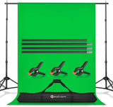 8.5x10ft Green Screen Backdrop Kit with Stand Photography Greenscreen Background Support System with 6x9ft Muslin Chromakey Backdrop and Clamp for Photo Video Studio Portrait Product Shooting