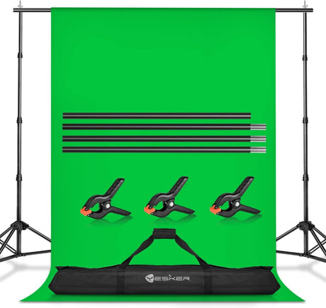 8.5x10ft Green Screen Backdrop Kit with Stand Photography Greenscreen Background Support System with 6x9ft Muslin Chromakey Backdrop and Clamp for Photo Video Studio Portrait Product Shooting