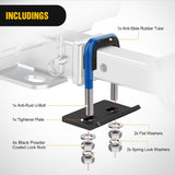 Trailer Hitch Tightener for 2 Inch Trailers Hitches Mount Anti Rattle Heavy Duty Steel with Rubber Cover Dark Blue U Bolt Matte Black Plate Electrophoresis Anti-Rust Triple Protective
