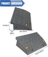 Curb Ramps 2 Pack, 5.9 inch Rise Durable Plastic Threshold Driveway Step Ramp for Scooter, Bikes, Motorcycle, Dolly, Lawn Mower