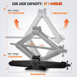 Scissor Jack Kit for Car 2 Ton(4409 lbs), Heavy Duty Portable Steel Scissor Lift Jack Car Tire Changing Kit with Ratchet & Lug Wrench for Sedan SUV MPV, 3.9 Inch-15.7 Inch Lifting Range, Black