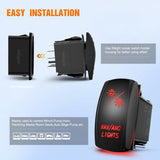 NAV/ANC Rocker Switch 7Pin Navigation Anchor Lights Toggle On Off DPDT Laser Etched 12V 24V Jumper Wires for ARB Carling NARVA Style Marine Boat Ship Vessel