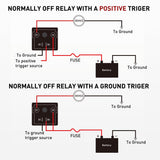 120A Starter Relay 4 Pin Split Relays Switch 12V Continuous Heavy Duty SPST High Current 4 Terminal Car Starter On Off Control for Automotive Car Truck RV Camper