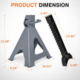 Jack Stands, 6 Ton (12,000 lbs) Capacity Heavy Duty Steel Car Lifting Stand, Adjustable Height 15.35 Inch to 23.22 Inch, 1 Pair