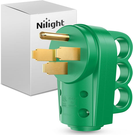 50 Amp RV Male Replacement Plug 125/250 Volt Heavy Duty Receptacle with Handle ETL Listed NEMA 14-50P for Camper Caravan Motorhome Van Trailer