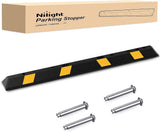 72 Inch Parking Curb - Heavy Duty Rubber Garage Car Stopper Parking Aid with Reflective Strips for Large Vehicles, 1-Pack