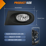 Fog Light Assembly Fog Lights Assembly Compatible with 2002 2003 2004 Acura RSX Left Driver and Right Passenger Side Clear Lens H11 12V 55W Bulbs