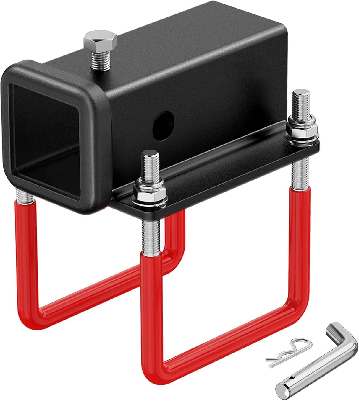 2 Inch RV Bumper Hitch Receiver with Hitch Pin Fits 4-4.5 Inch Beam, 200Lbs Tongue Weight Capacity Adapter, Travel Trailer Rear Bumper, Fit for Camper Bike Racks Cargo Carrier Car